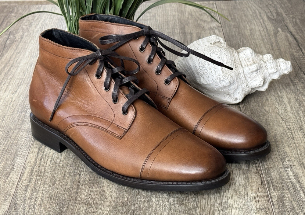 Thursday Boot Company Cadet Walnut Leather Cap Toe Boots Mens 11.5